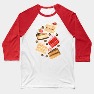 Cake, Coffee Beans & Berries Baseball T-Shirt